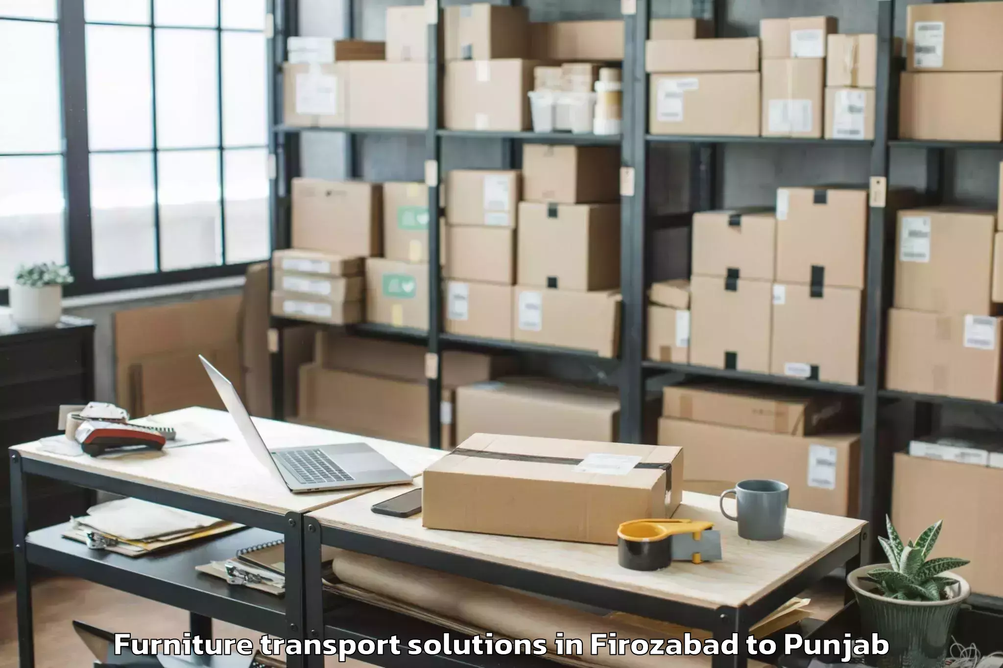 Book Firozabad to Sultanpur Lodhi Furniture Transport Solutions Online